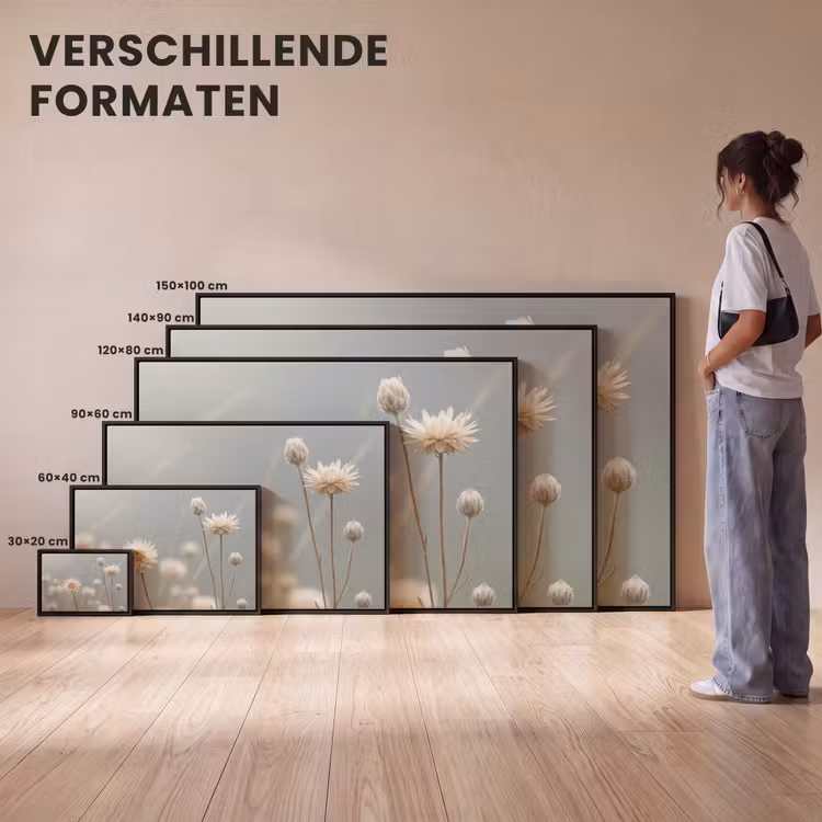 Canvas met lijst - Strobloemen - Wit - Daglicht — 7