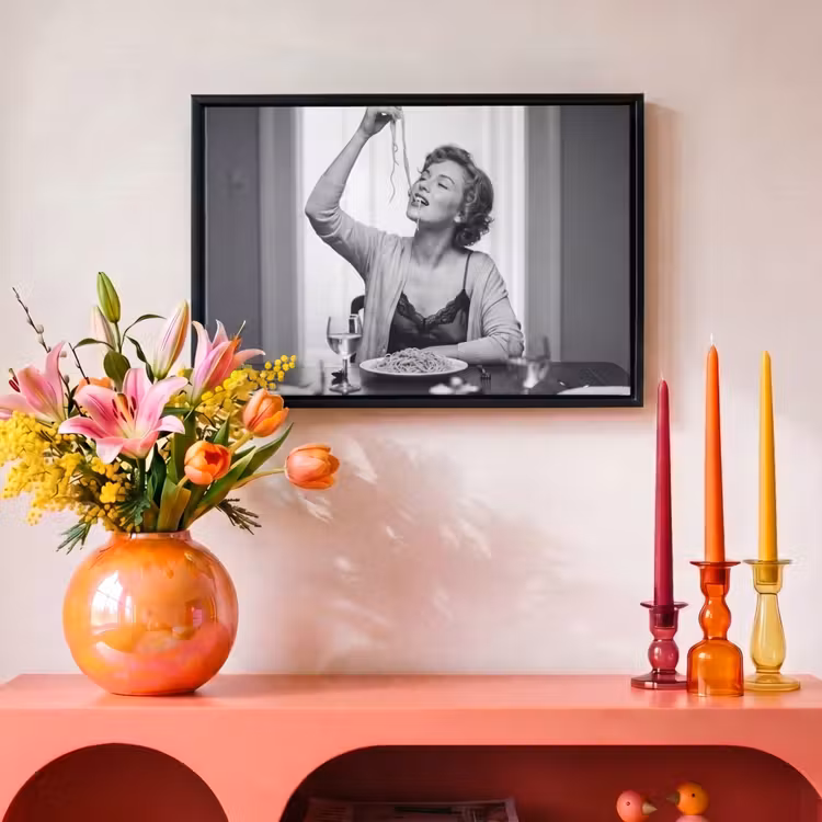 Canvas met lijst - Vrouw - Spaghetti - Zwart - Wit — 4