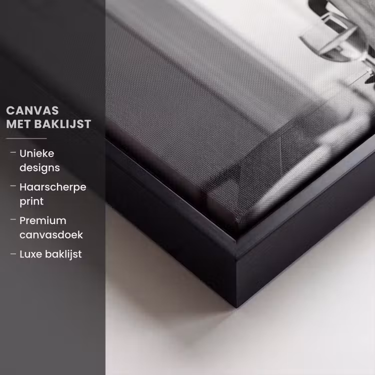 Canvas met lijst - Vrouw - Spaghetti - Zwart - Wit — 5