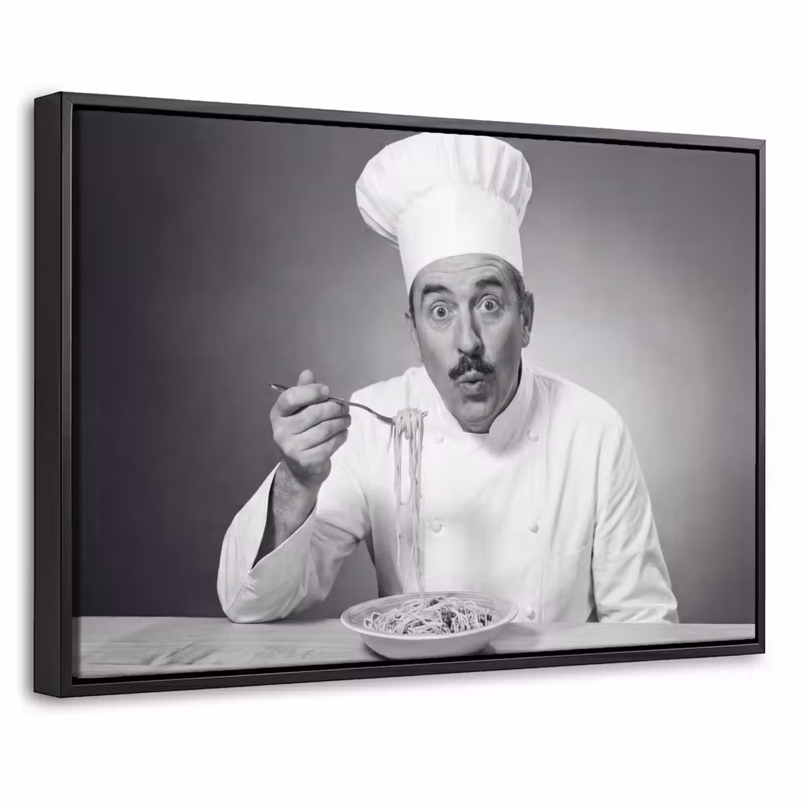 Canvas met lijst - Chef - Spaghetti - Pasta — 1