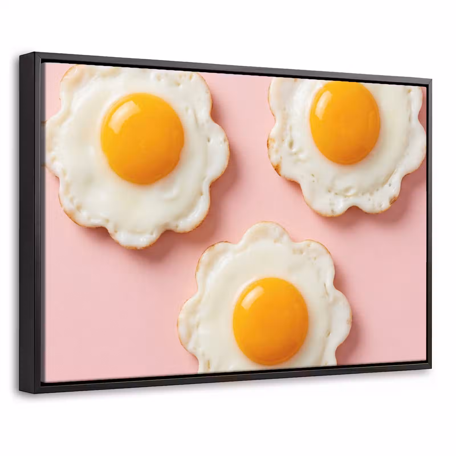 Canvas met lijst - Eieren - Bloem - Roze — 1