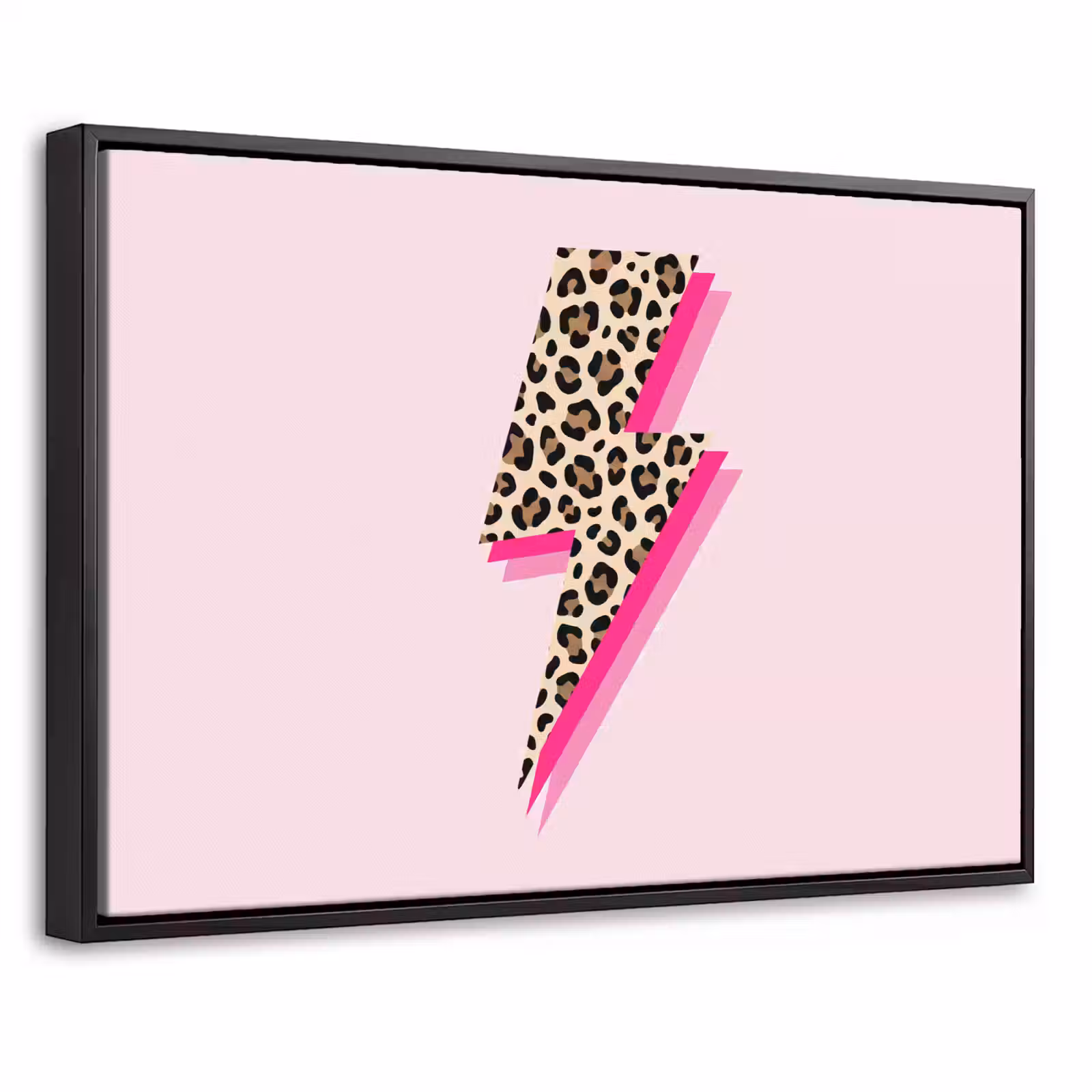 Canvas met lijst - Stippen - Roze - Bliksem — 1