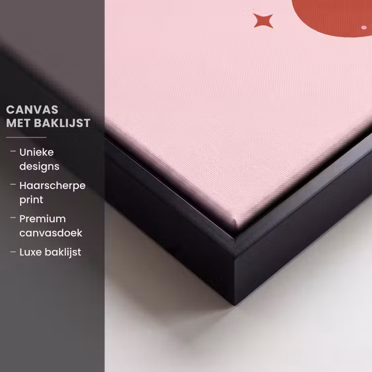 Canvas met lijst - Bloem - Roze - Hartjes — 5