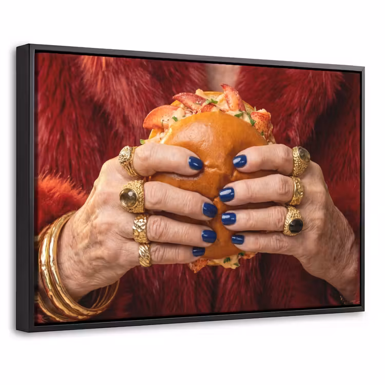 Canvas met lijst - Broodje - Bontjas - Goud — 1