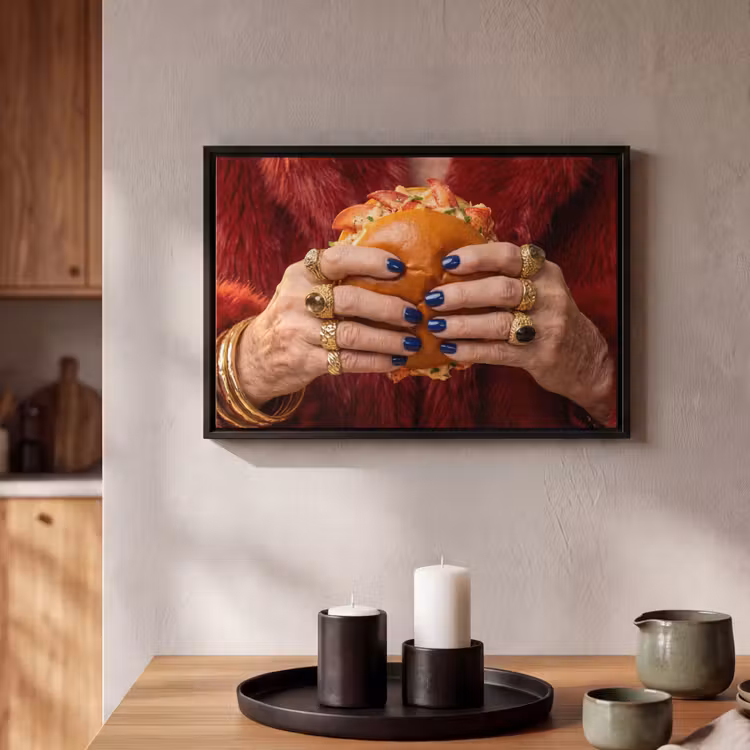 Canvas met lijst - Broodje - Bontjas - Goud — 2