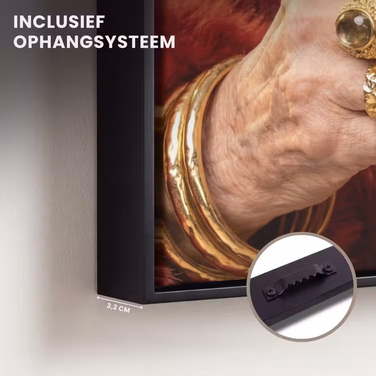 Canvas met lijst - Broodje - Bontjas - Goud — 3
