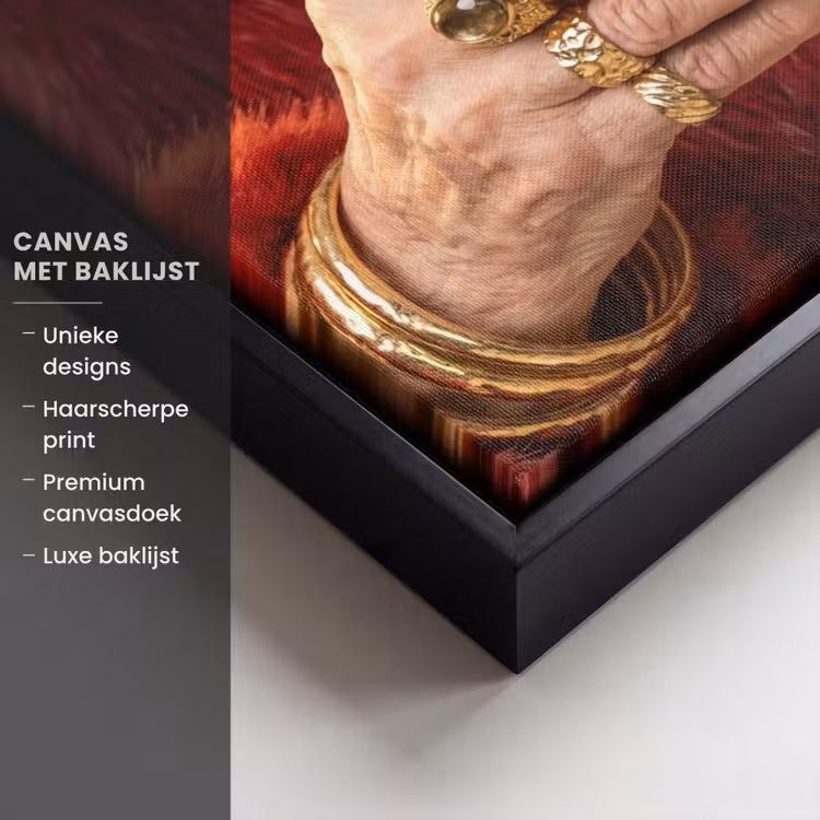 Canvas met lijst - Broodje - Bontjas - Goud — 5