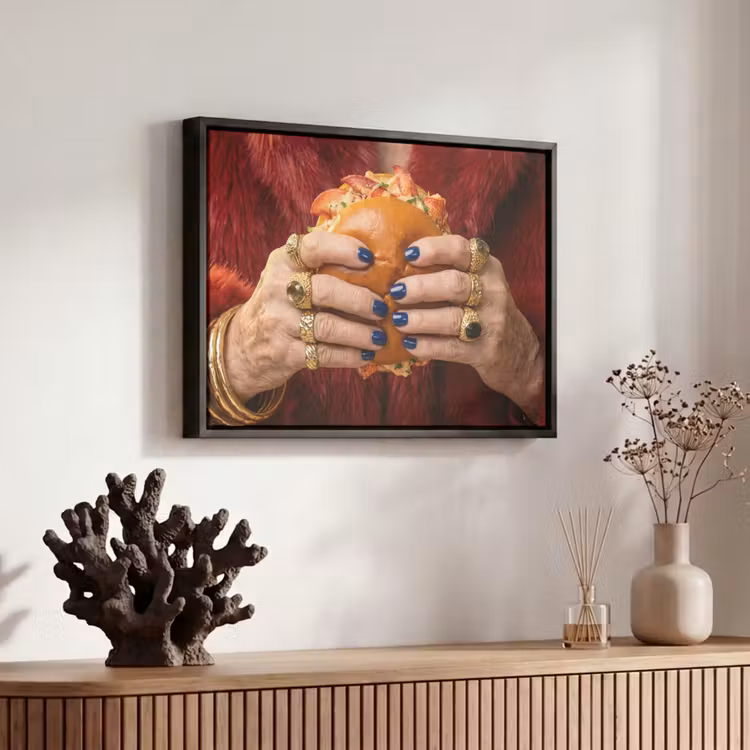 Canvas met lijst - Broodje - Bontjas - Goud — 6