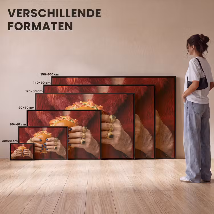 Canvas met lijst - Broodje - Bontjas - Goud — 7