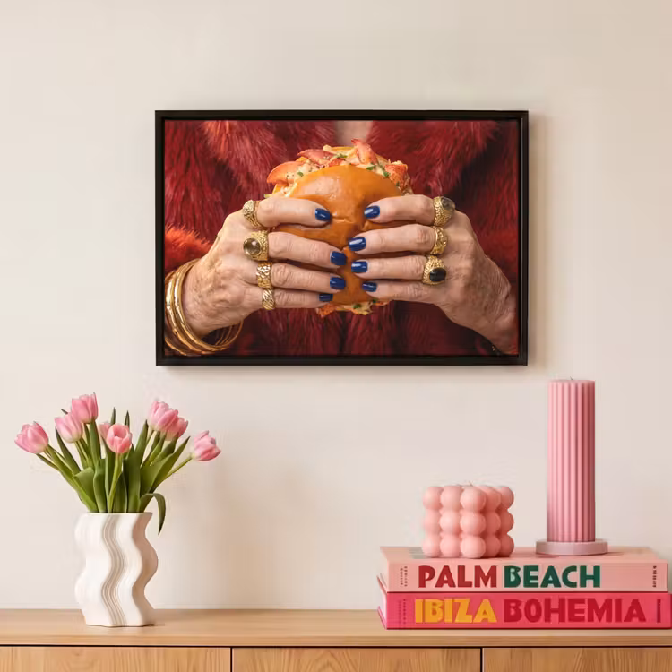 Canvas met lijst - Broodje - Bontjas - Goud — 8