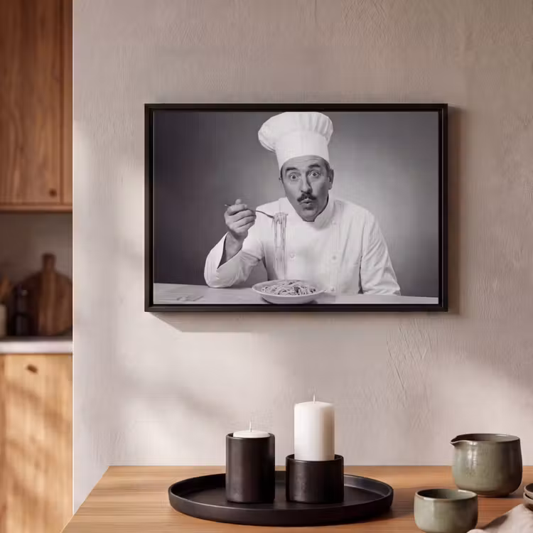 Canvas met lijst - Chef - Spaghetti - Pasta — 2