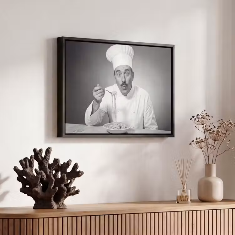 Canvas met lijst - Chef - Spaghetti - Pasta — 6