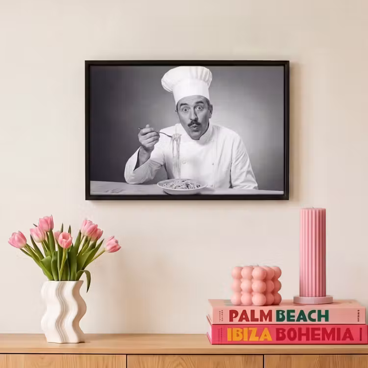 Canvas met lijst - Chef - Spaghetti - Pasta — 8