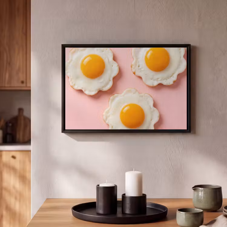 Canvas met lijst - Eieren - Bloem - Roze — 2