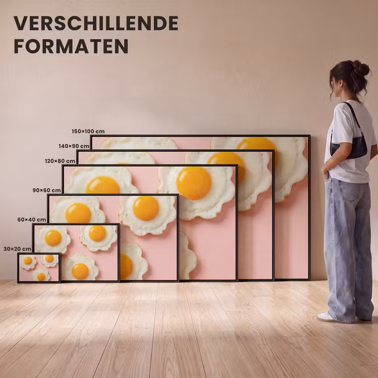 Canvas met lijst - Eieren - Bloem - Roze — 7