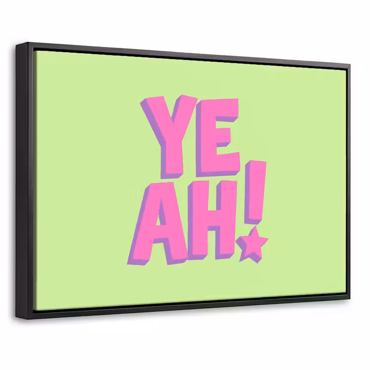 Canvas met lijst - Groen - Neon - Quote — 1