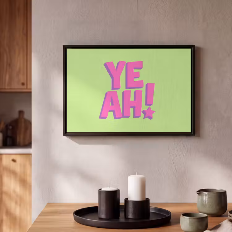 Canvas met lijst - Groen - Neon - Quote — 2
