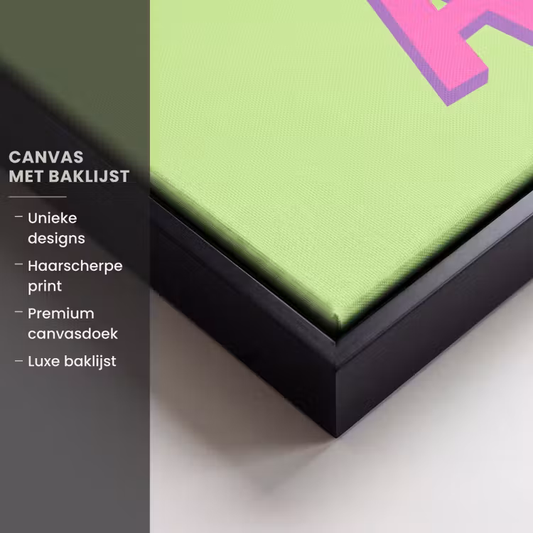 Canvas met lijst - Groen - Neon - Quote — 5