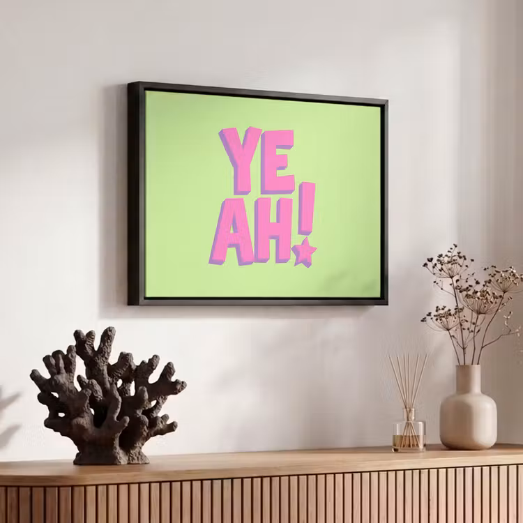 Canvas met lijst - Groen - Neon - Quote — 6