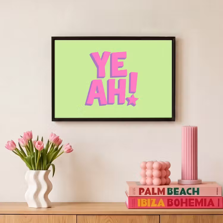 Canvas met lijst - Groen - Neon - Quote — 8