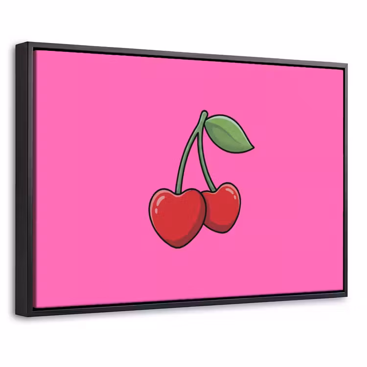 Canvas met lijst - Kers - Roze - Fruit — 1