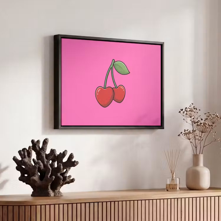 Canvas met lijst - Kers - Roze - Fruit — 6