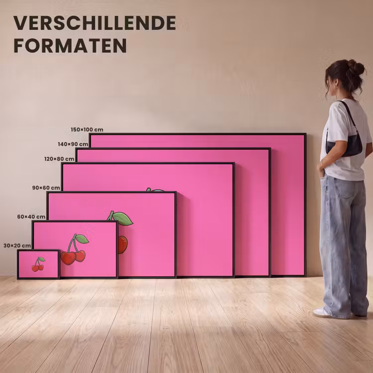 Canvas met lijst - Kers - Roze - Fruit — 7
