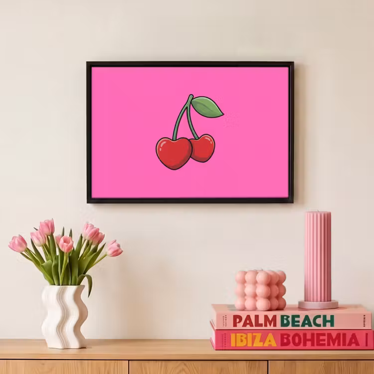 Canvas met lijst - Kers - Roze - Fruit — 8