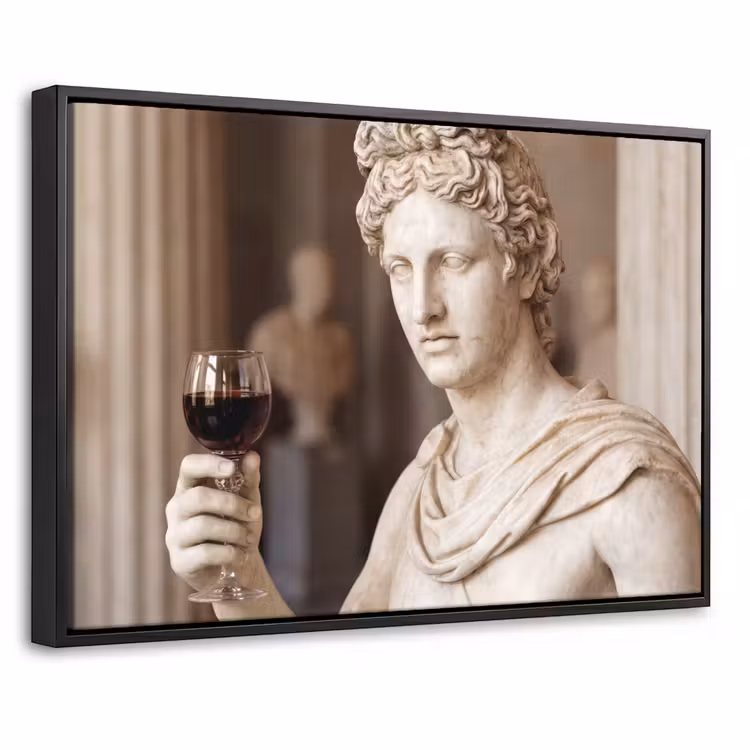 Canvas met lijst - Klassiek - Marmer - Wijn — 1