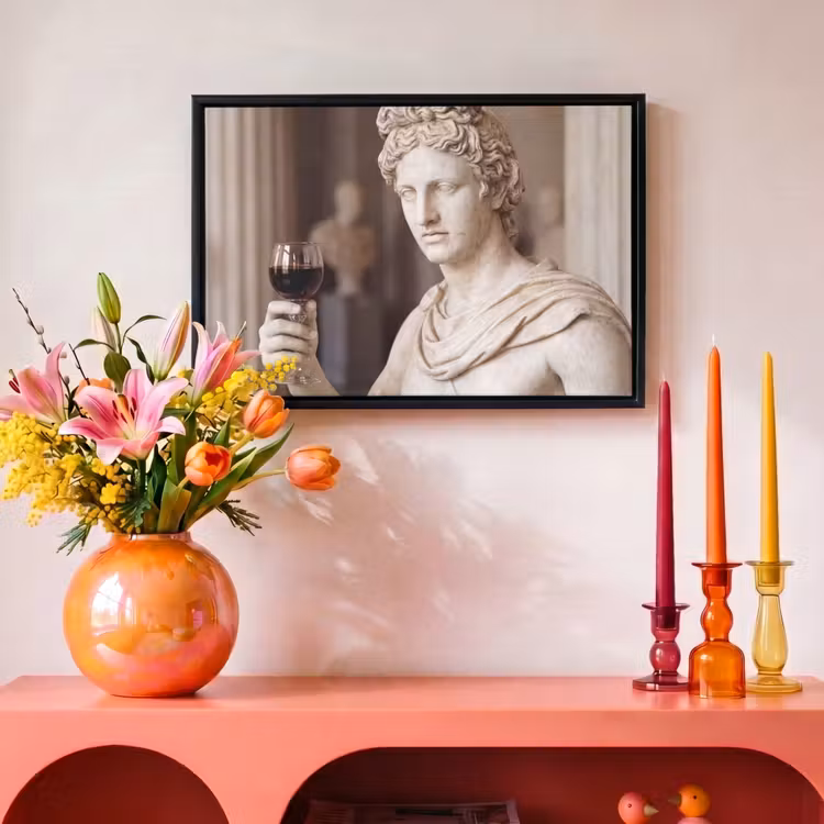 Canvas met lijst - Klassiek - Marmer - Wijn — 4