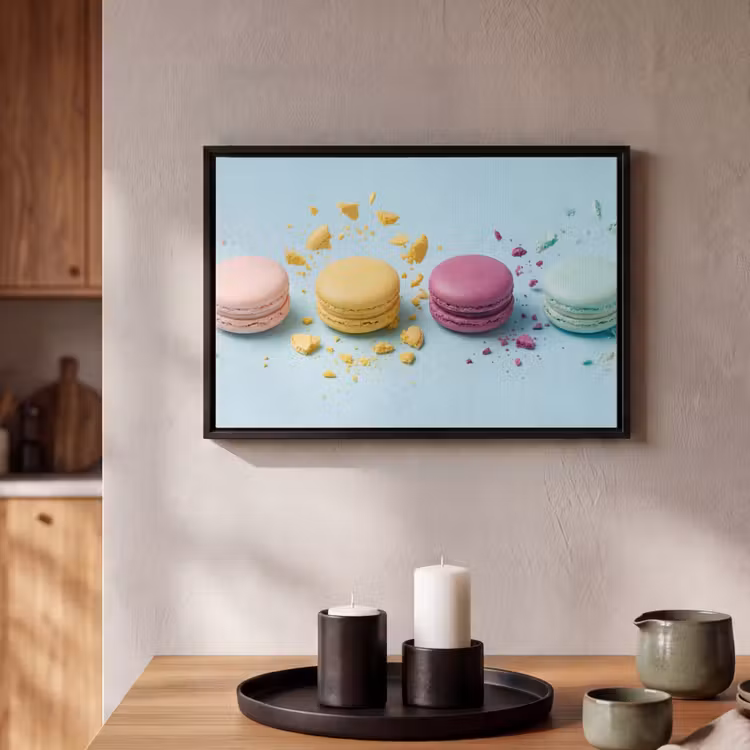 Canvas met lijst - Macarons - Kleurrijk - Pastel — 2