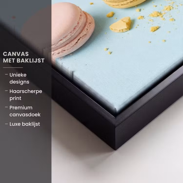 Canvas met lijst - Macarons - Kleurrijk - Pastel — 5