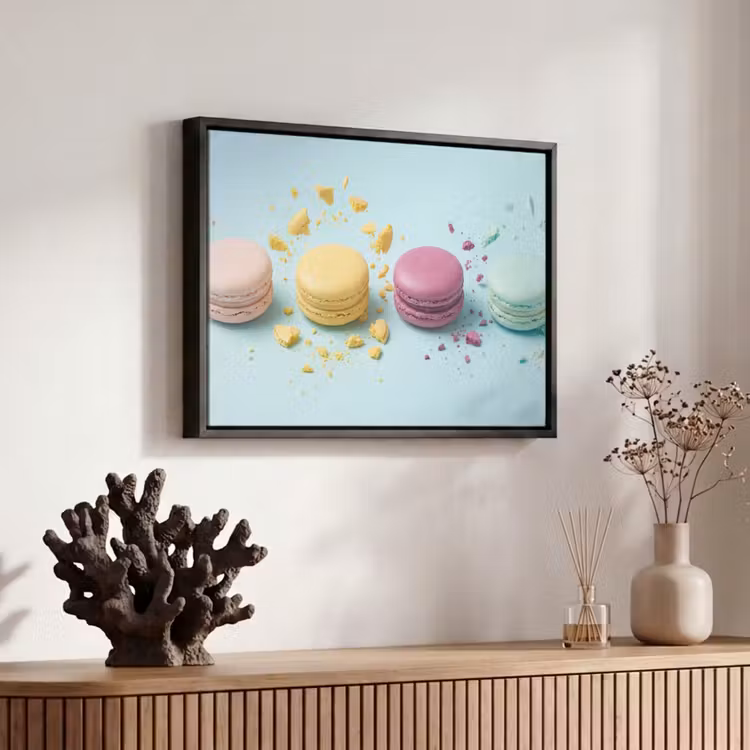 Canvas met lijst - Macarons - Kleurrijk - Pastel — 6