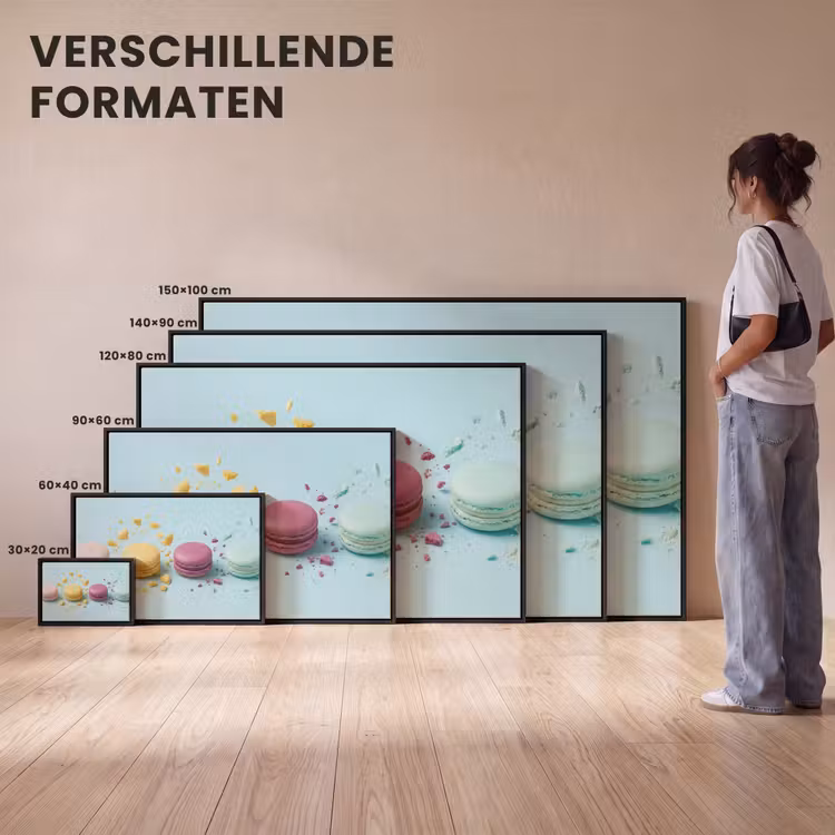 Canvas met lijst - Macarons - Kleurrijk - Pastel — 7