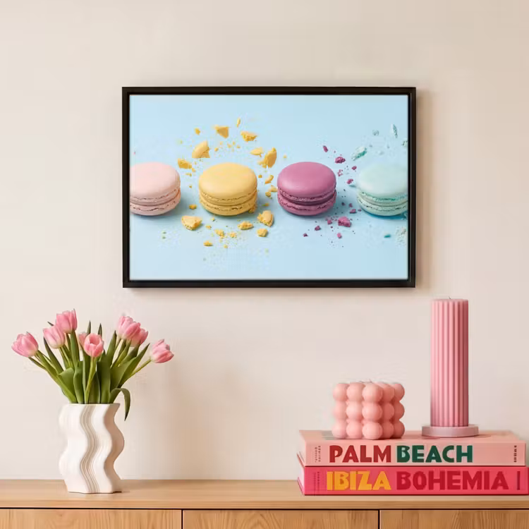 Canvas met lijst - Macarons - Kleurrijk - Pastel — 8