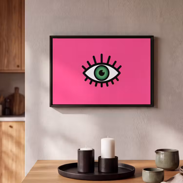 Canvas met lijst - Minimalistisch - Oog - Roze — 2