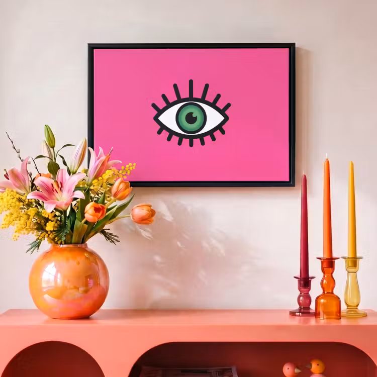 Canvas met lijst - Minimalistisch - Oog - Roze — 4