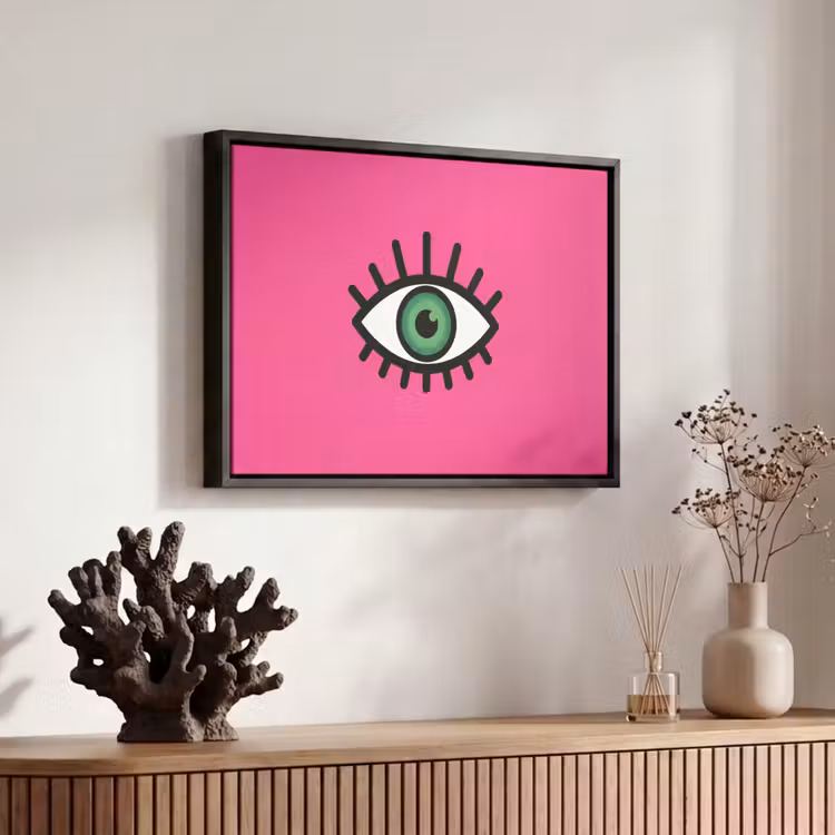 Canvas met lijst - Minimalistisch - Oog - Roze — 6