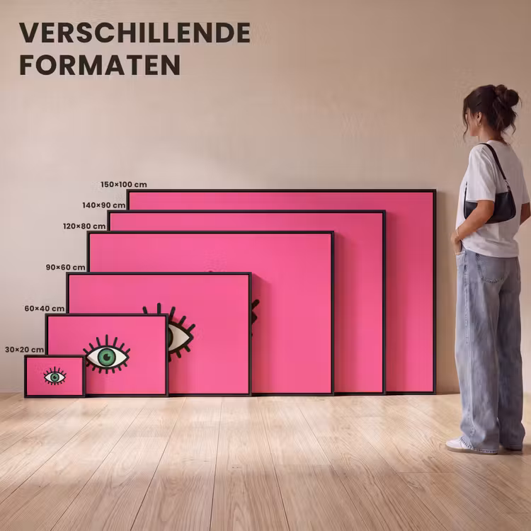 Canvas met lijst - Minimalistisch - Oog - Roze — 7