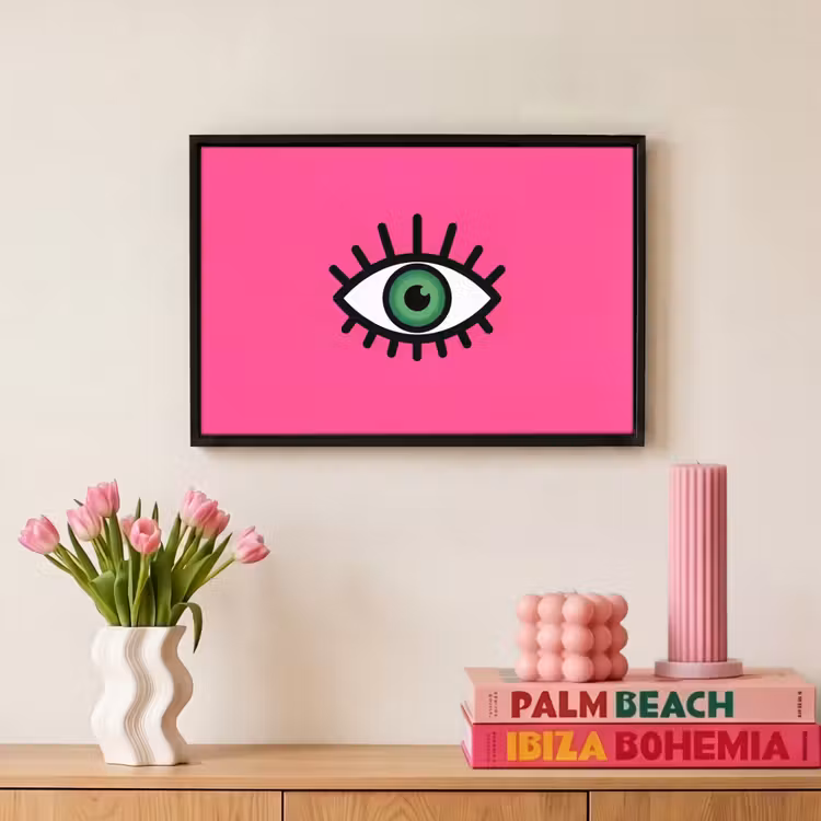 Canvas met lijst - Minimalistisch - Oog - Roze — 8