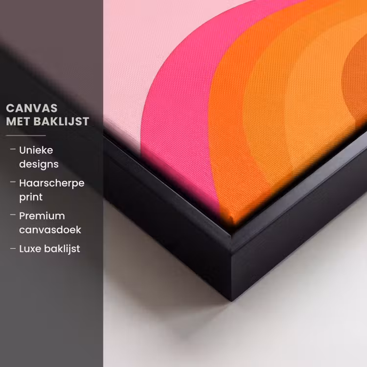 Canvas met lijst - Retro - Waves - Kleurrijk — 5