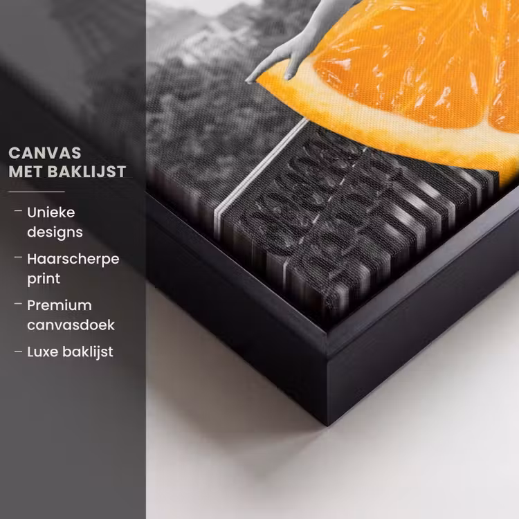 Canvas met lijst - Sinaasappel - Eiffeltoren - Vrouw — 5
