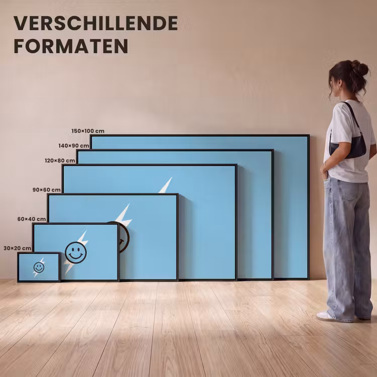 Canvas met lijst - Smiley - Blauw - Bliksem — 7