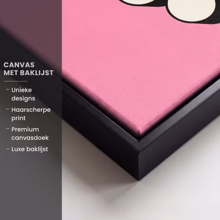 Canvas met lijst - Smiley - Bloem - Roze — 5