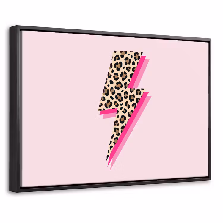 Canvas met lijst - Stippen - Roze - Bliksem — 1