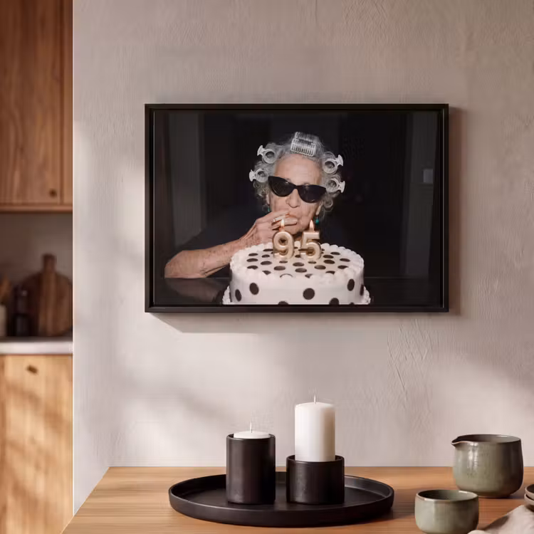 Canvas met lijst - Verjaardag - Krulspeld - Oma — 2