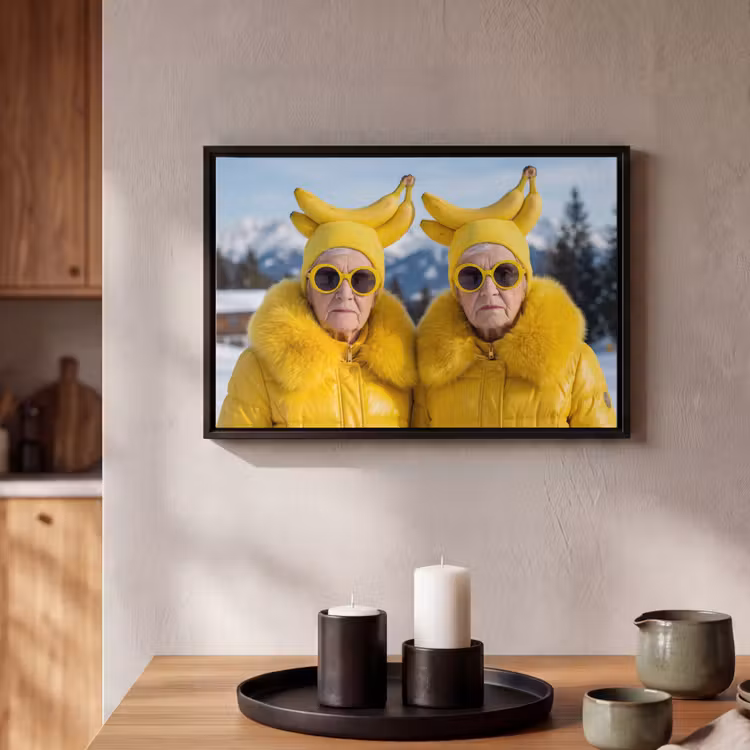 Canvas met lijst - Vrouwen - Bananen - Geel — 2