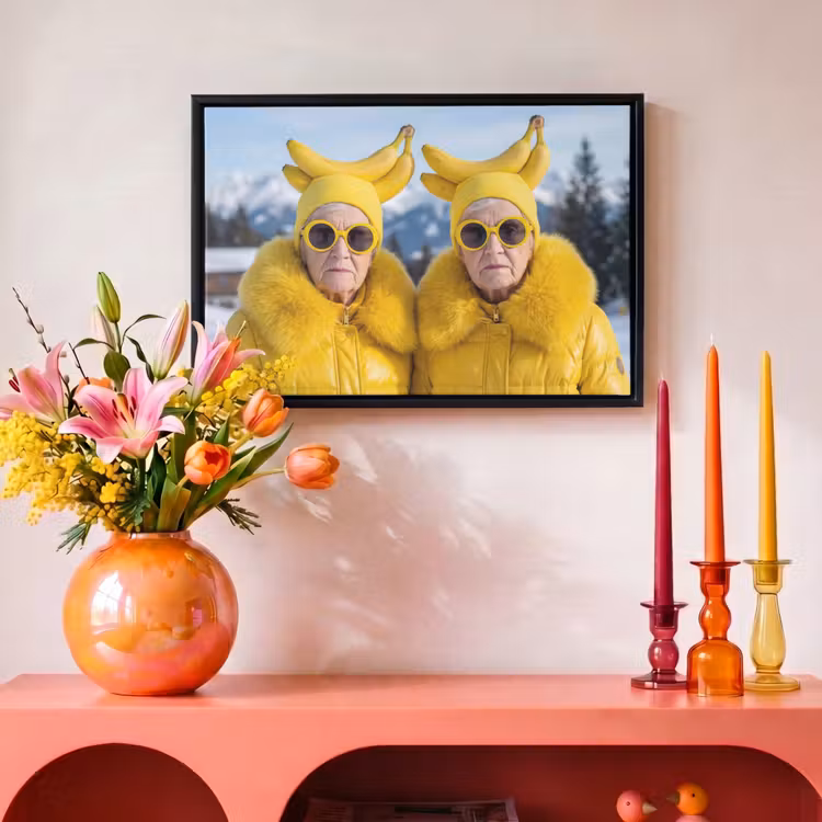 Canvas met lijst - Vrouwen - Bananen - Geel — 4