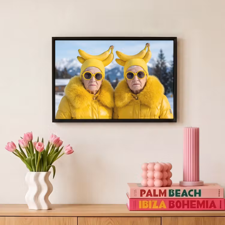 Canvas met lijst - Vrouwen - Bananen - Geel — 8