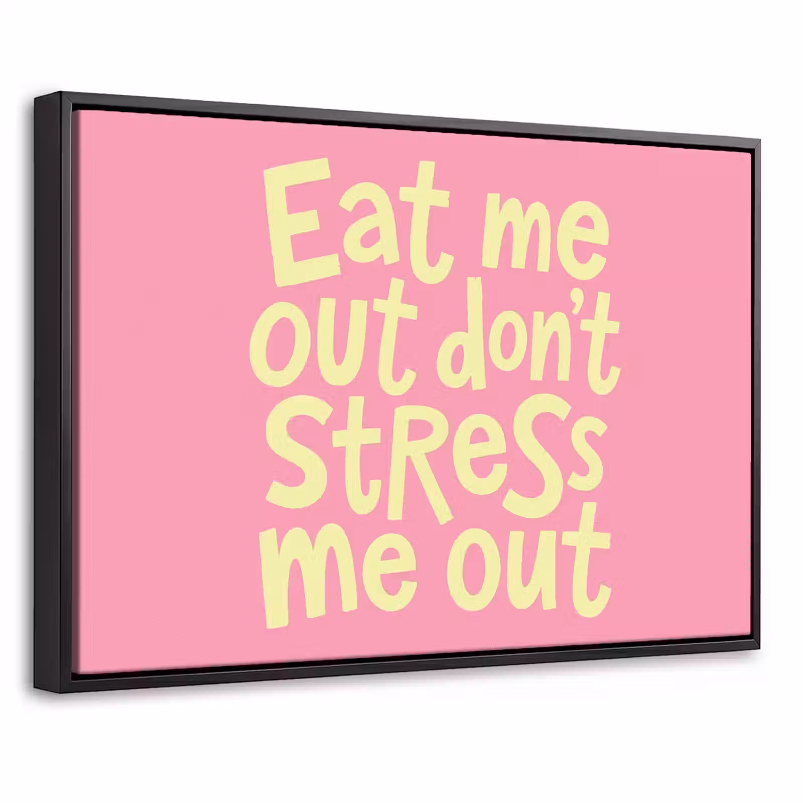 Canvas met lijst - Tekst - Stress - Roze — 1
